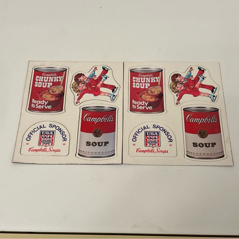 Campbell's Soup Retro Magnet 2 Sets With 4 Magnets Each - Red and White